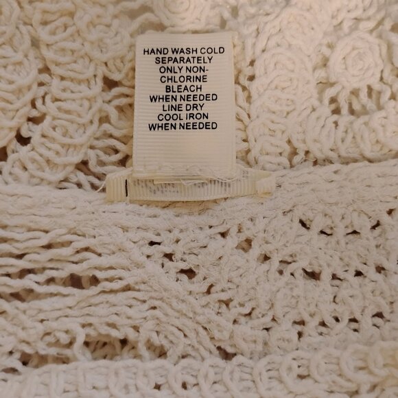 Ultra Pink Women's Ivory Crochet Lace Paisley Sleeveless Tank Top Size XL - Picture 5 of 5